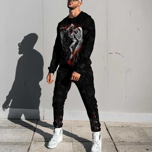 Skull and beauty 3D All Over Printed Combo Sweater + Sweatpant