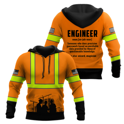 Construction Worker Orange Safety 3D printed shirts