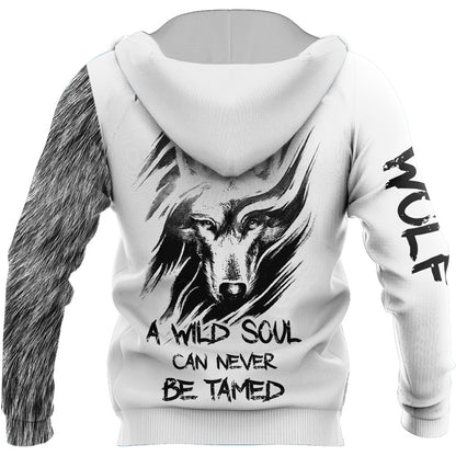 Wolf - A Wild Soul Can Never Be Tamed 3D All Over Printed Unisex Shirts No 02