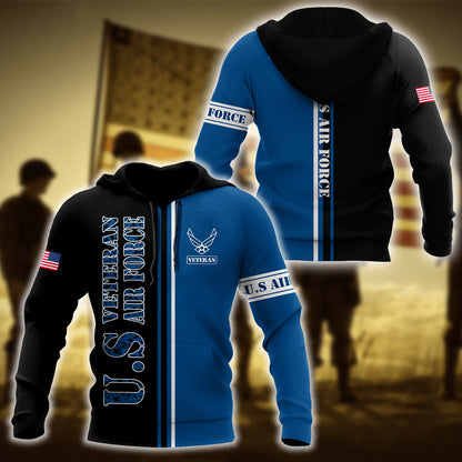 US Veteran Air Force 3D All Over Printed Unisex Shirts