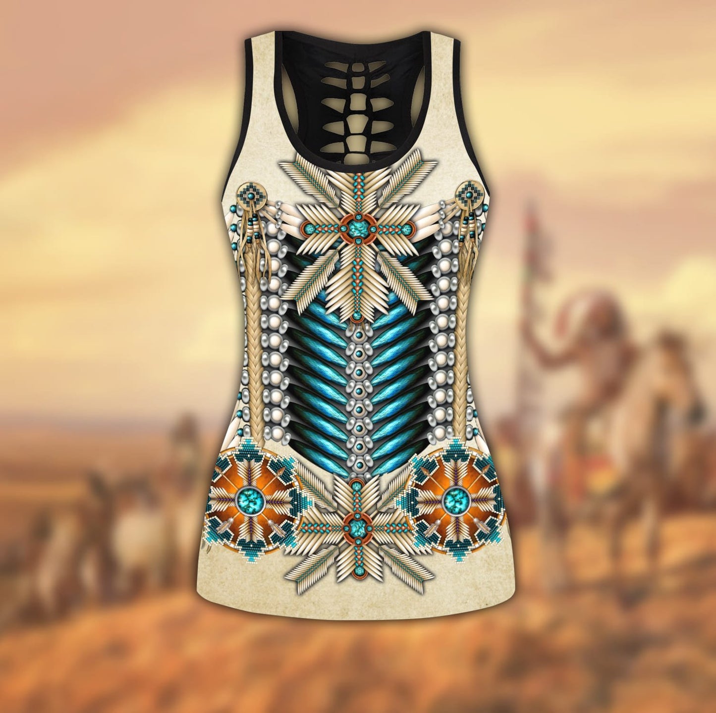 Native American 3D All Over Printed Legging + Hollow Tank