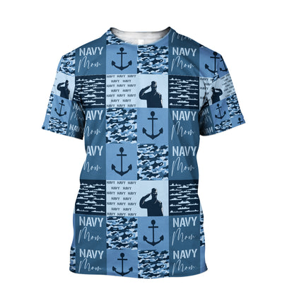 Navy Mom 3D All Over Printed Unisex Shirts