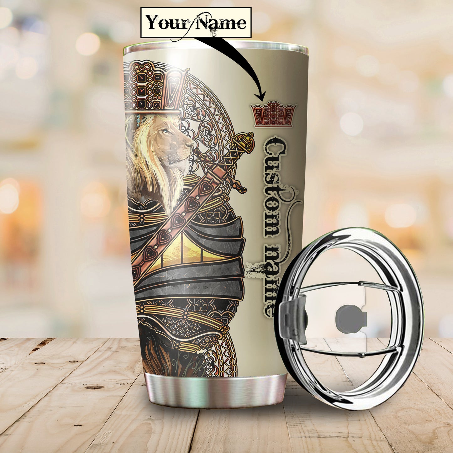 Custom Name King Lion Tumbler