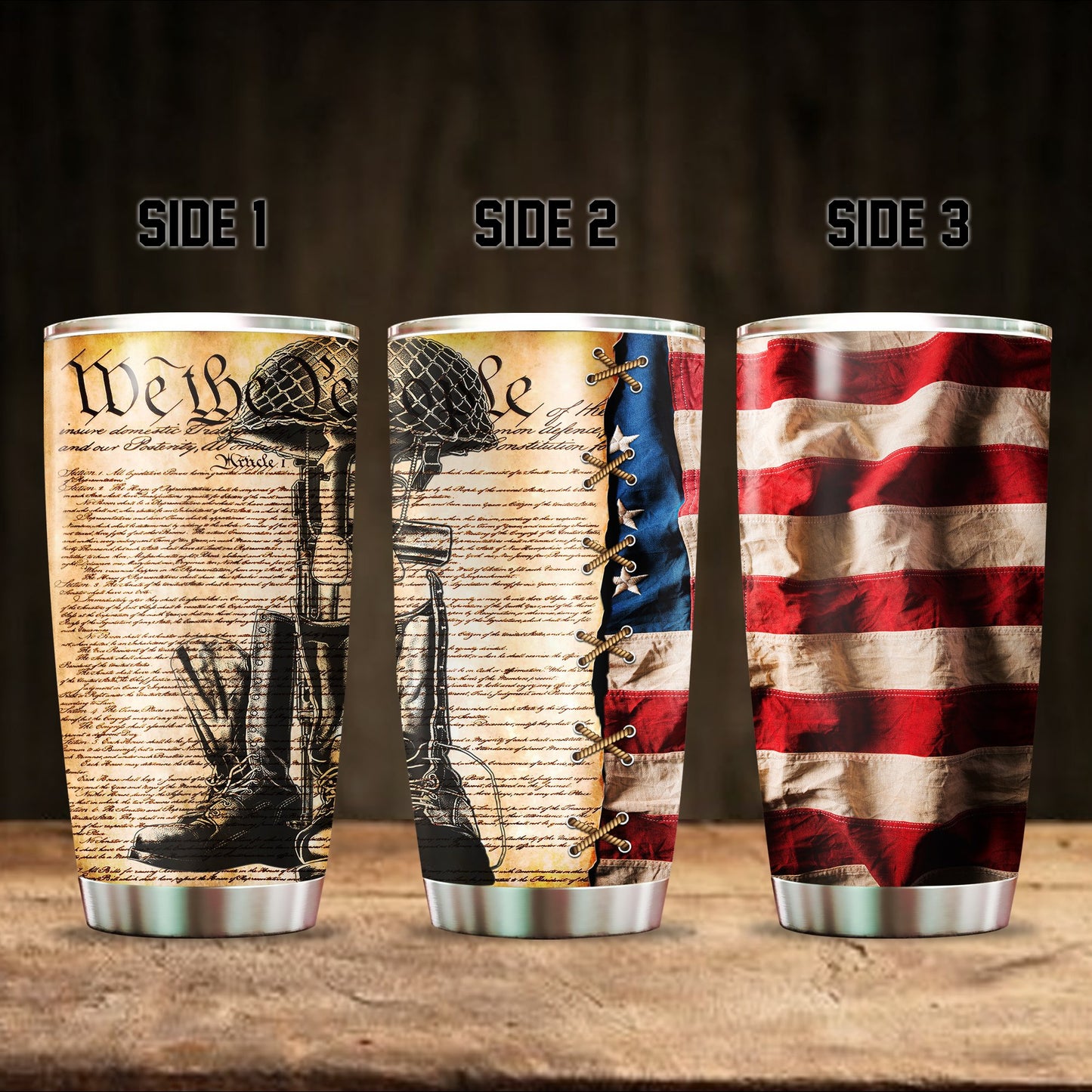 United States Veteran Steel Tumbler