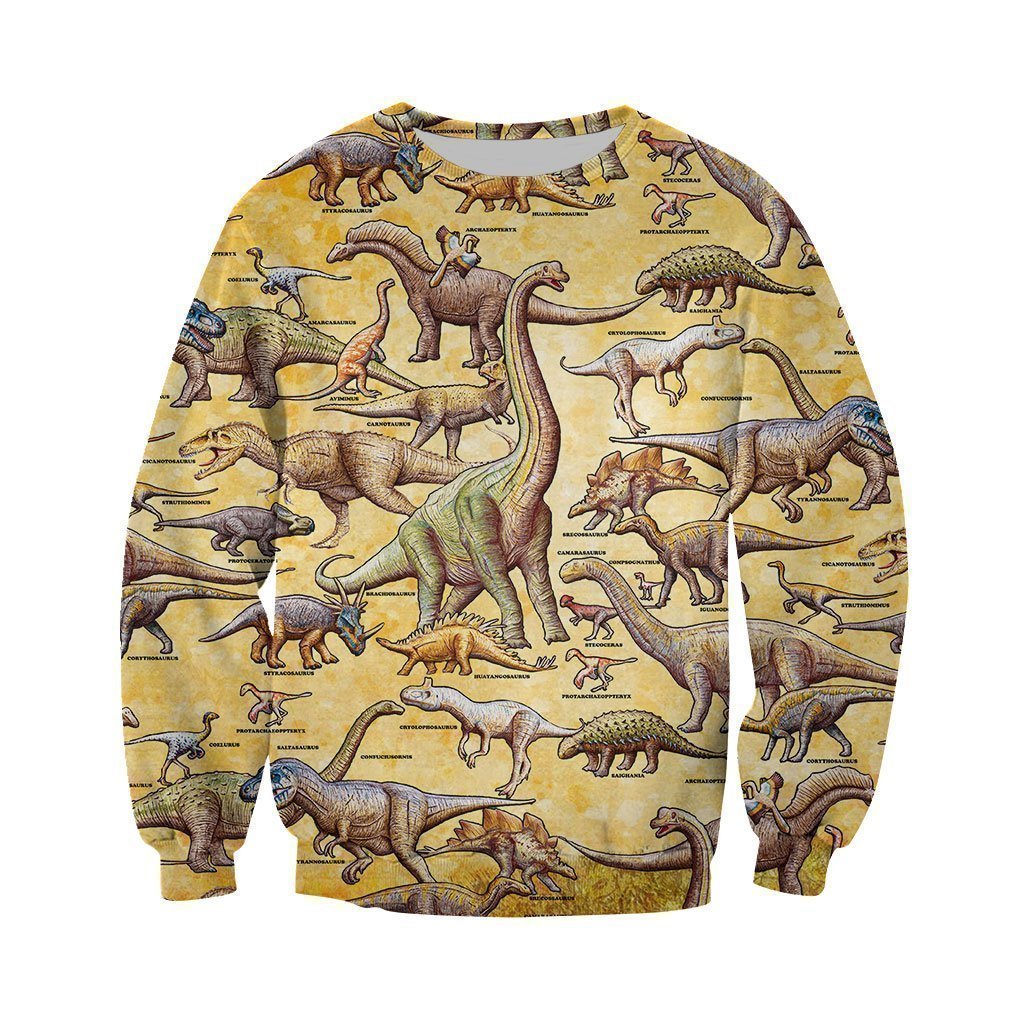 3D All Over Printed A Lot Of Dinosaurs Art Shirts And Shorts-3D All Over Printed Clothes-HP Arts-Long-sleeved Shirt-XS-Vibe Cosy™