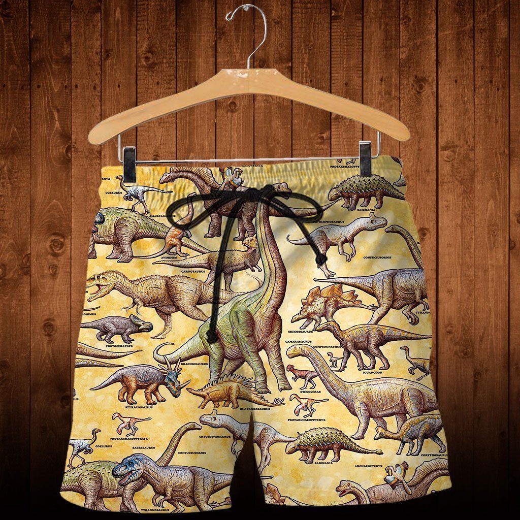 3D All Over Printed A Lot Of Dinosaurs Art Shirts And Shorts-3D All Over Printed Clothes-HP Arts-Shorts-XS-Vibe Cosy™