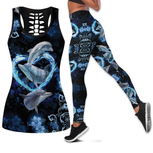Love Dolphin Combo Tank + Legging TA07252006-Apparel-TA-S-S-Vibe Cosy™
