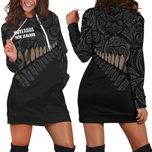 Aotearoa New Zealand Hoodie Dress-Apparel-HD09-Hoodie Dress-S-Vibe Cosy™
