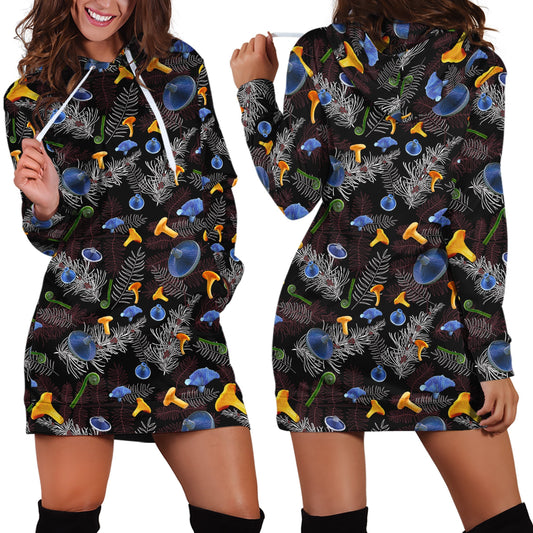 Violet mushroom pants Hoodie Dress-Apparel-NTH-Hoodie Dress-S-Vibe Cosy™