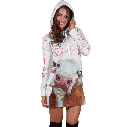 Farmer Guest Best Cow Hoodie Dress-Apparel-HD09-Hoodie Dress-S-Vibe Cosy™