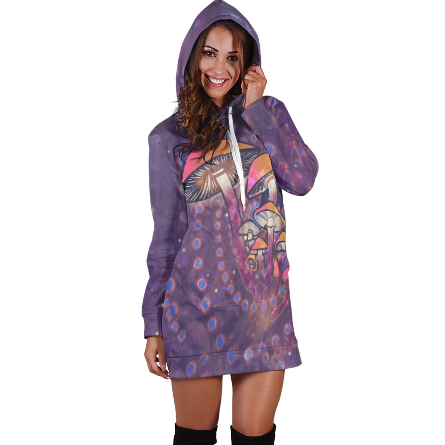 3D All Over Print Mushroom Underwater Hoodie Dress-Apparel-NTH-Hoodie Dress-S-Vibe Cosy™