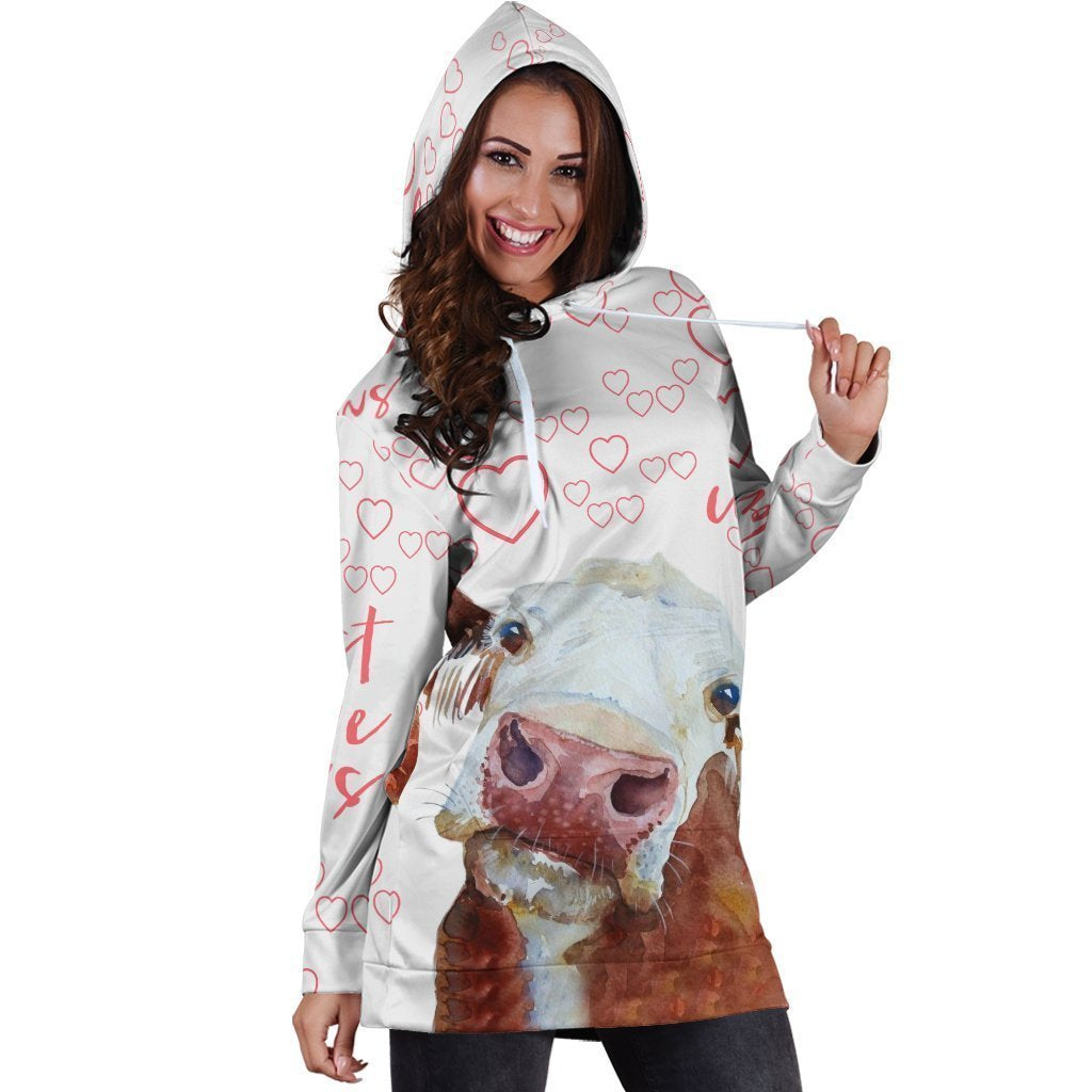 Farmer Guest Best Cow Hoodie Dress-Apparel-HD09-Hoodie Dress-S-Vibe Cosy™