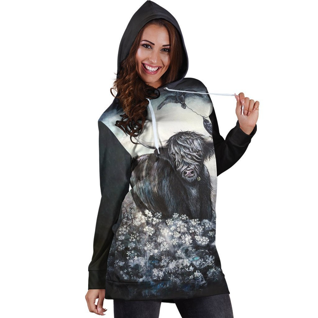 Bull Christmas Hoodie Dress-Apparel-HD09-Hoodie Dress-S-Vibe Cosy™