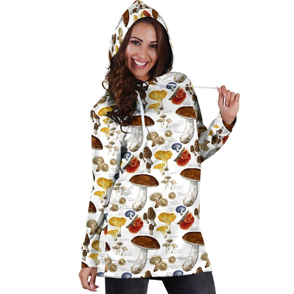 Mushroom Champignons-Apparel-NTH-Hoodie Dress-S-Vibe Cosy™