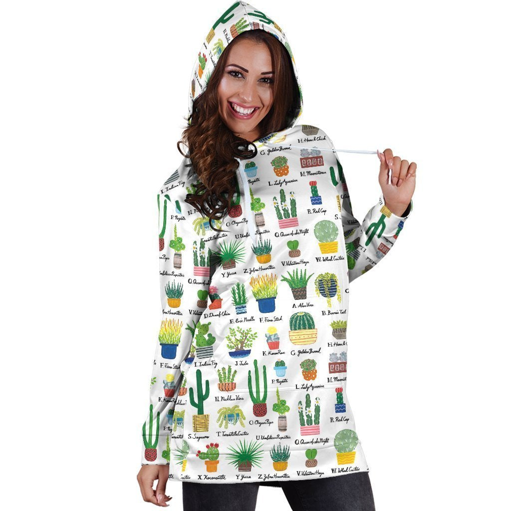 Beautiful Cactus Hoodie Dress-Apparel-NTH-Hoodie Dress-S-Vibe Cosy™