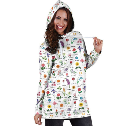 Beautiful Flowers Hoodie Dress-Apparel-NTH-Hoodie Dress-S-Vibe Cosy™