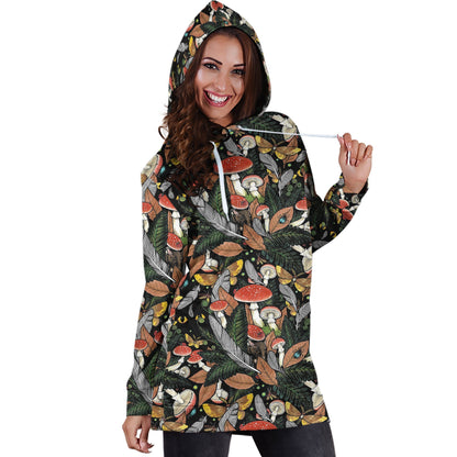 Beautiful Forest Mushroom Hoodie Dress-Apparel-NTH-Hoodie Dress-S-Vibe Cosy™