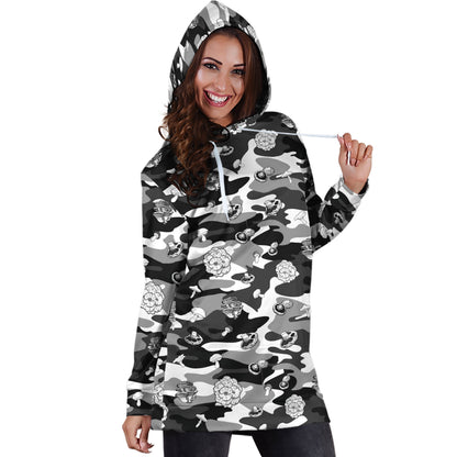 Camo Pants Mushroom Hoodie Dress-Apparel-NTH-Hoodie Dress-S-Vibe Cosy™