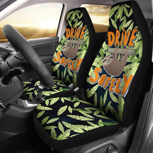 DRIVE SAFELY SLOTH FUNNY QUOTE CAR SEAT COVERS - HM1-CAR SEAT COVERS-HP Arts-Car Seat Covers - SLOTH FUNNY QUOTE-Universal Fit-Vibe Cosy™
