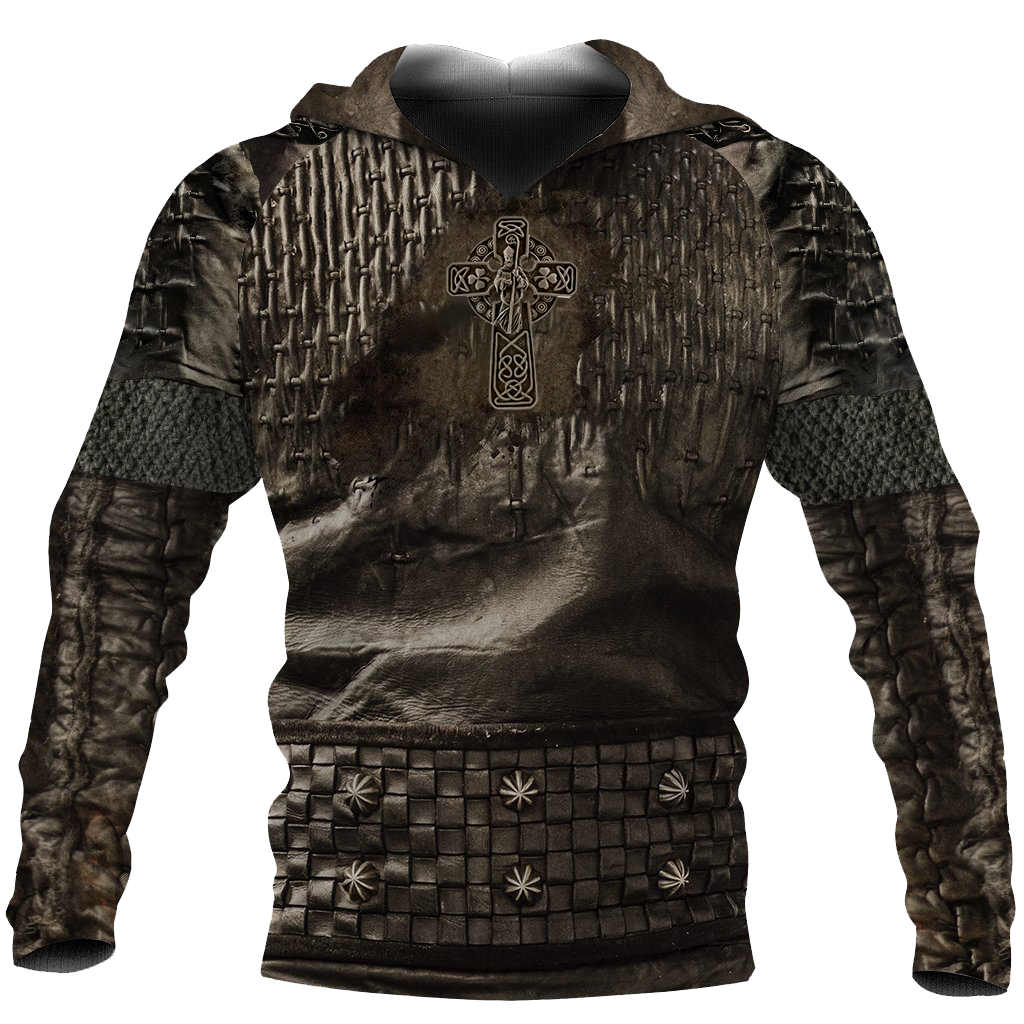 Irish Armor Knight Warrior Chainmail 3D All Over Printed Shirts For Men and Women AM020301-Apparel-TT-Hoodie-S-Vibe Cosy™