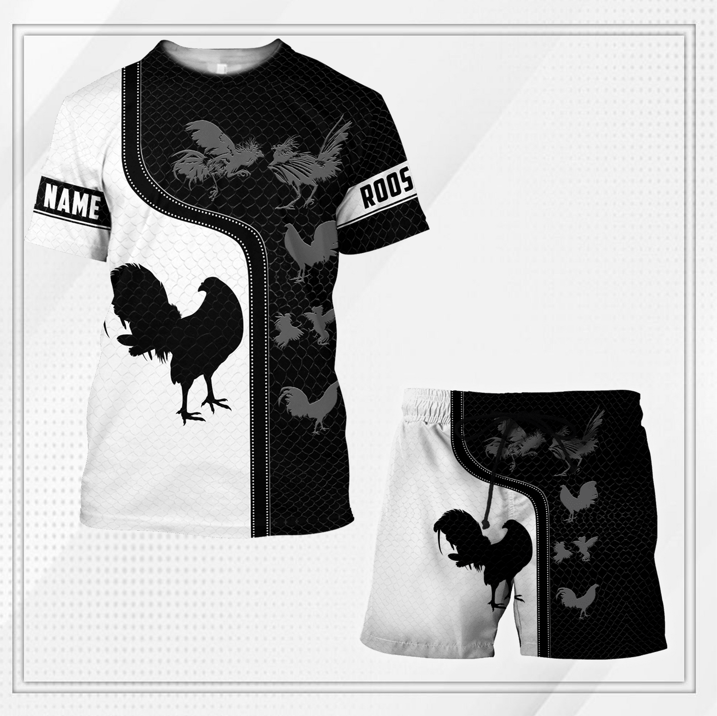 Personalized Rooster T-shirt and Short 3D All Over Printed DD24042104