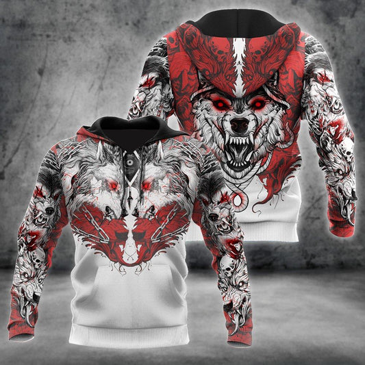 Wolf Tattoo 3D All Over Printed Unisex Shirt No 04