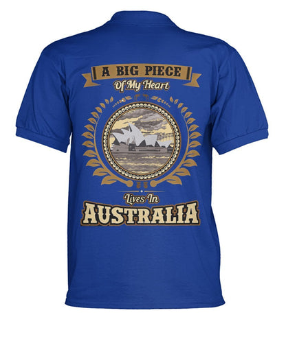 Australia in My Heart Polo T-Shirt - BN04-POLO T-SHIRTS-HP Arts-Royal-S-Men's Polo-Vibe Cosy™