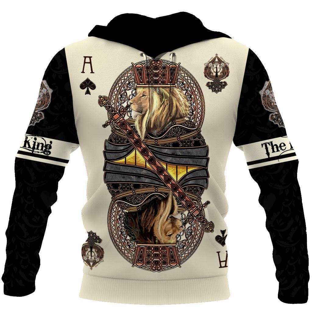 King Ace Spade Lion Poker 3D All Over Printed Combo Hoodie + Sweatpant