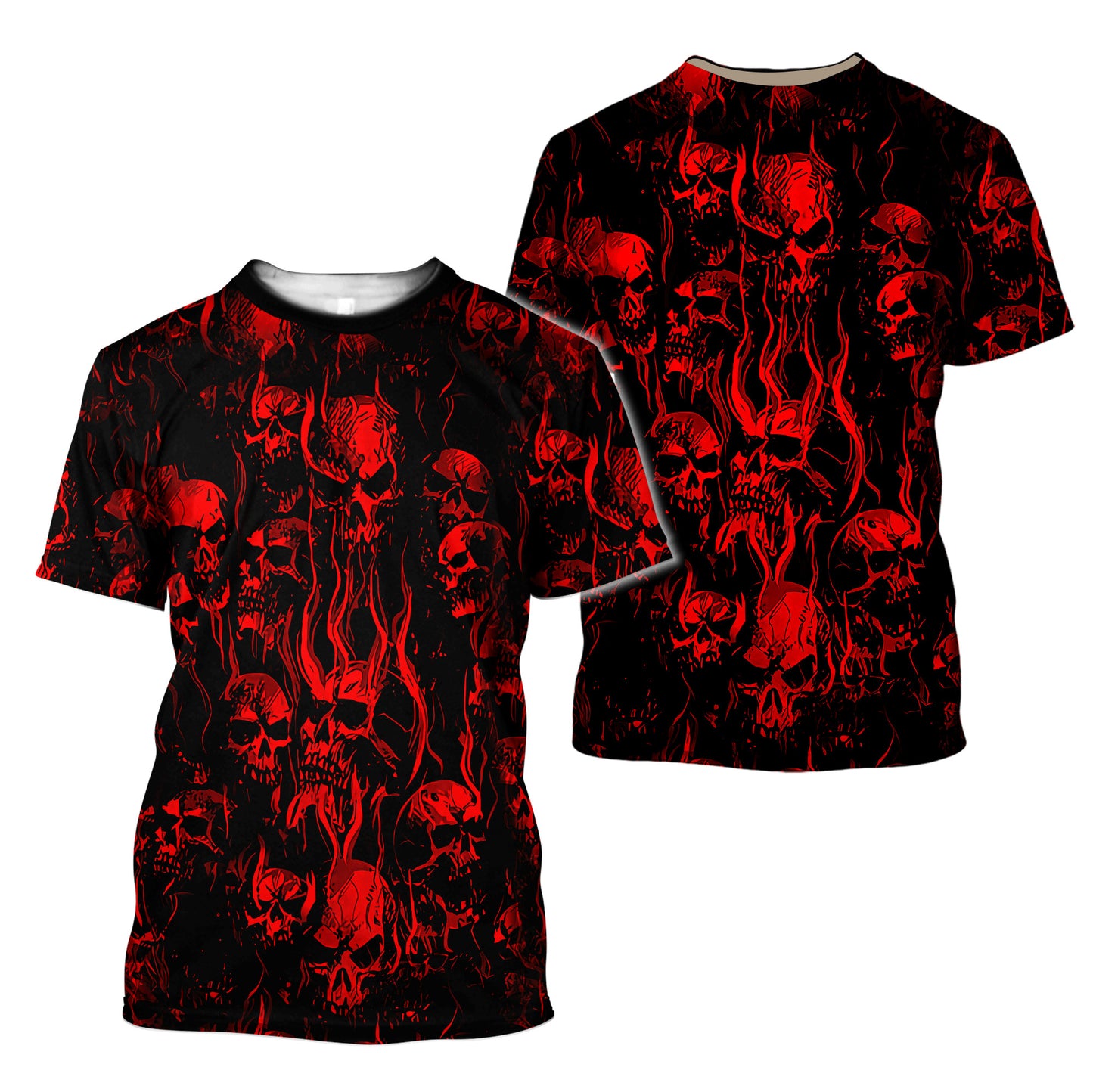 Blood Fire Skull 3D Printed T-Shirt NTN08112201