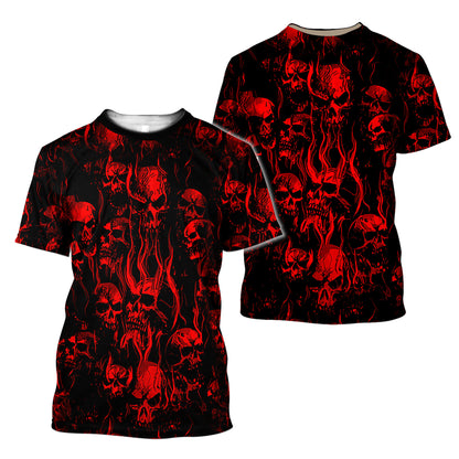 Blood Fire Skull 3D Printed T-Shirt NTN08112201
