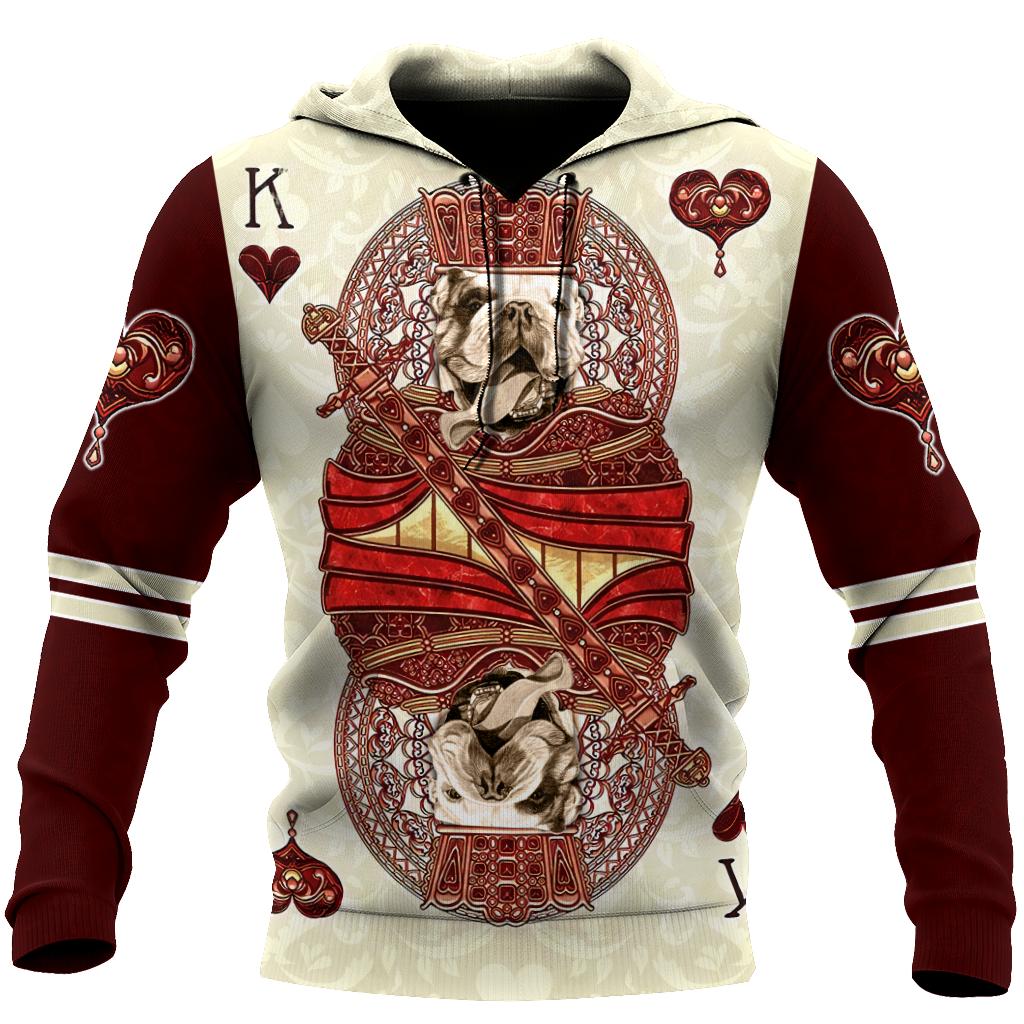King Pitbull Poker Over Printed Hoodie