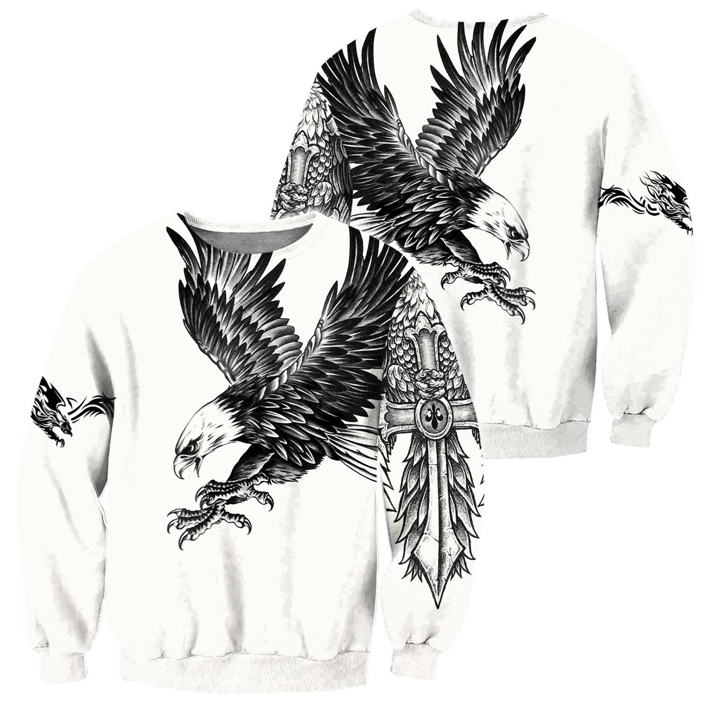 Eagle Tatoo Hoodie 3D All Over Printed Shirts For Men Pi15072003-HUM