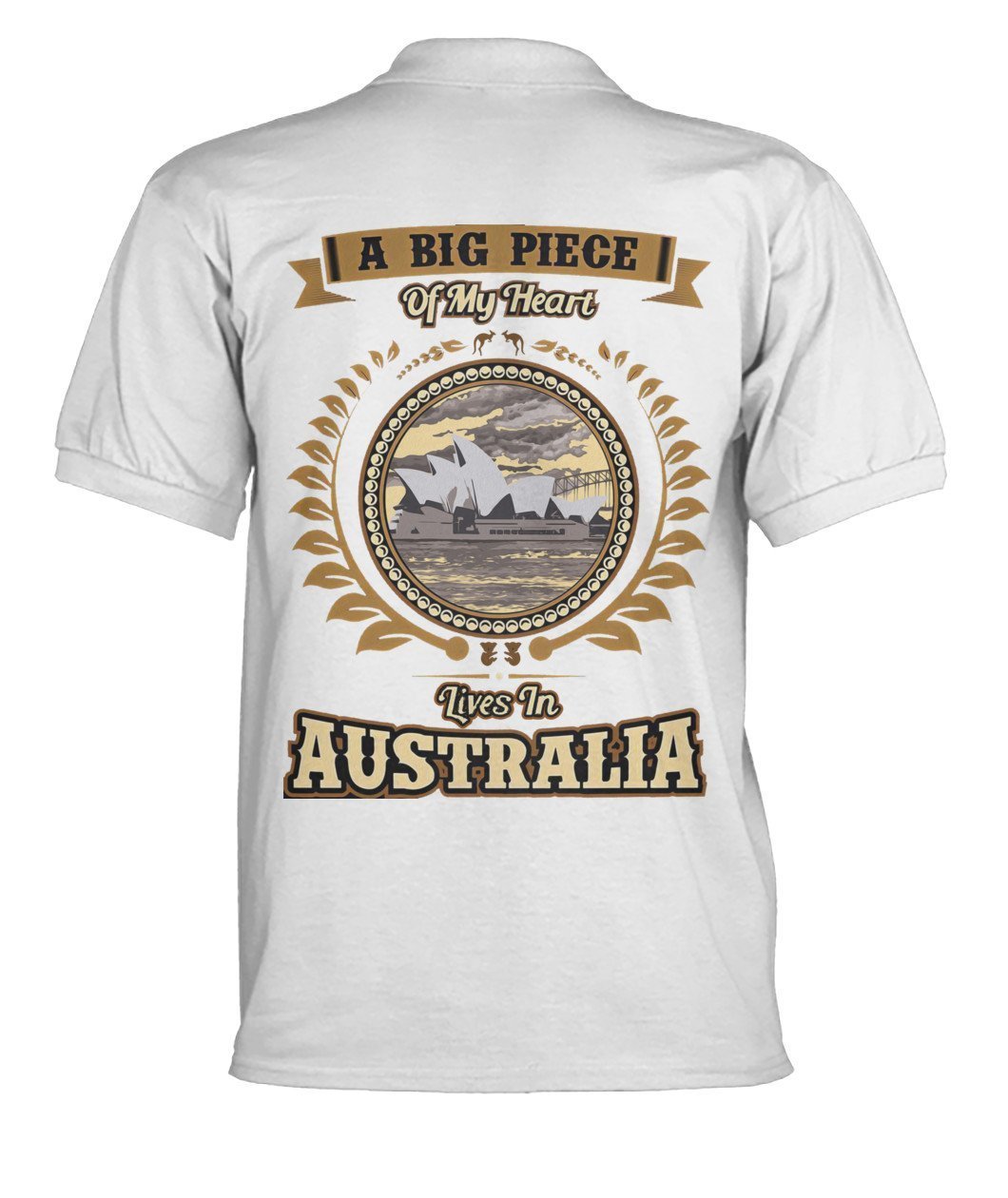 Australia in My Heart Polo T-Shirt - BN04-POLO T-SHIRTS-HP Arts-White-S-Men's Polo-Vibe Cosy™