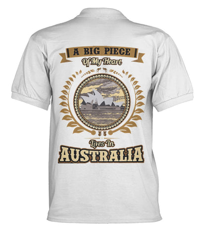 Australia in My Heart Polo T-Shirt - BN04-POLO T-SHIRTS-HP Arts-White-S-Men's Polo-Vibe Cosy™