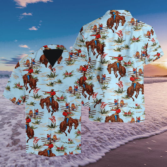 Cowboy Blue Hawaiian Shirt TQH20072801-Apparel-TQH-Hawaiian shirt-S-Vibe Cosy™
