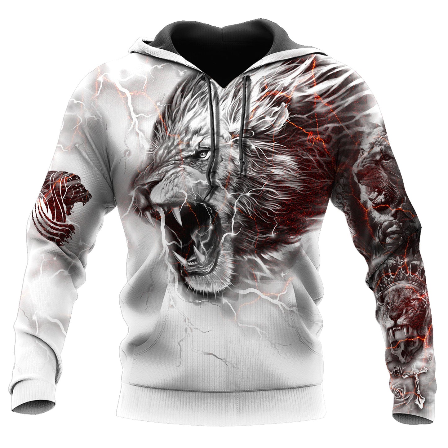 Lion Tattoo Thunder 3D All Over Printed Combo Hoodie + Sweatpant