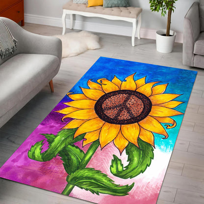 Hippie Sunflower Painting Rug DQB07272003-TQH-Rug-TQH-S (3'x5')-Vibe Cosy™