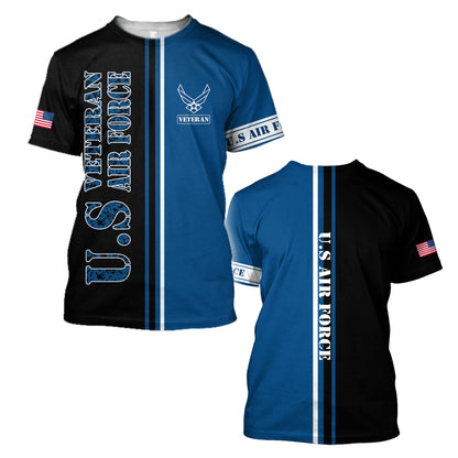 US Veteran Air Force 3D All Over Printed Unisex Shirts