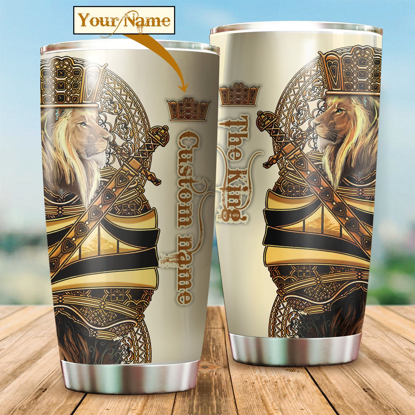 Custom Name King Lion Tumbler