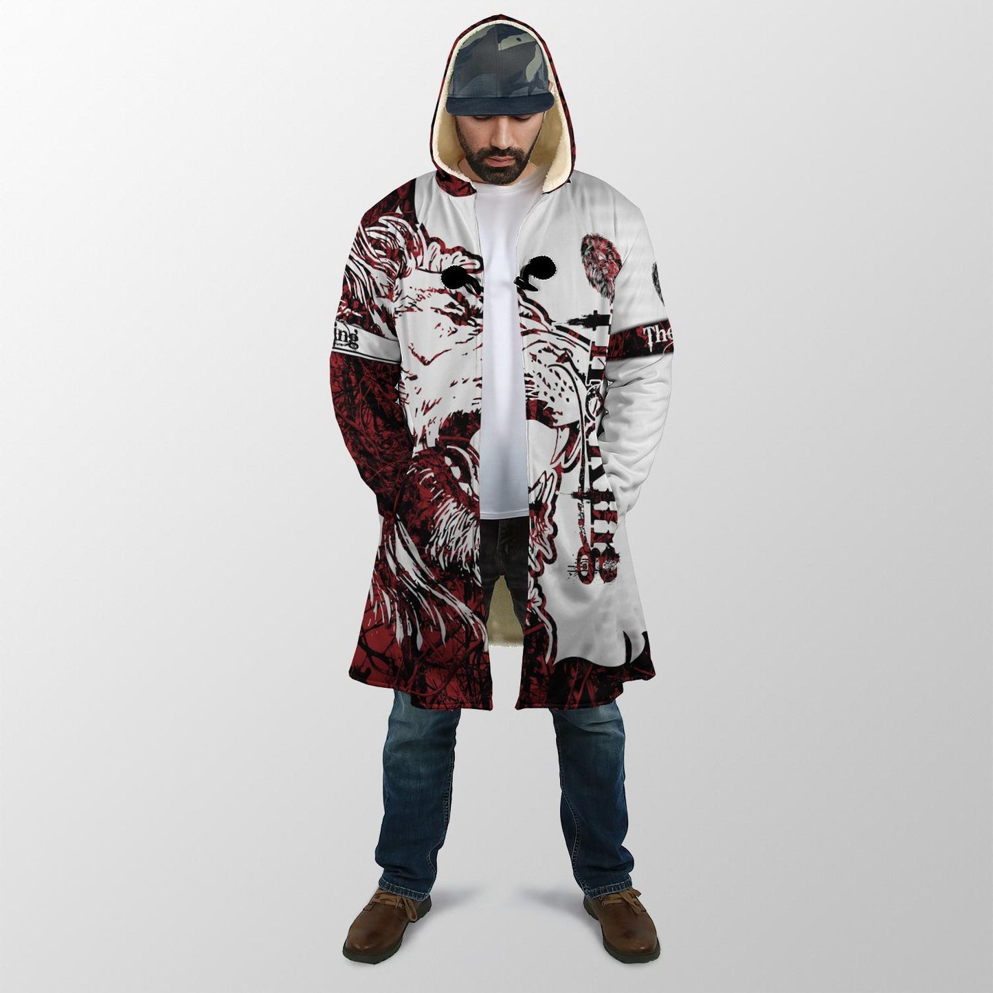 The King Lion Tattoo Over Printed Hoodie TP