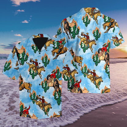Wildlife Cowboy Blue Shirts JJW29072002S-TQH-Apparel-TQH-Hawaiian shirt-S-Vibe Cosy™