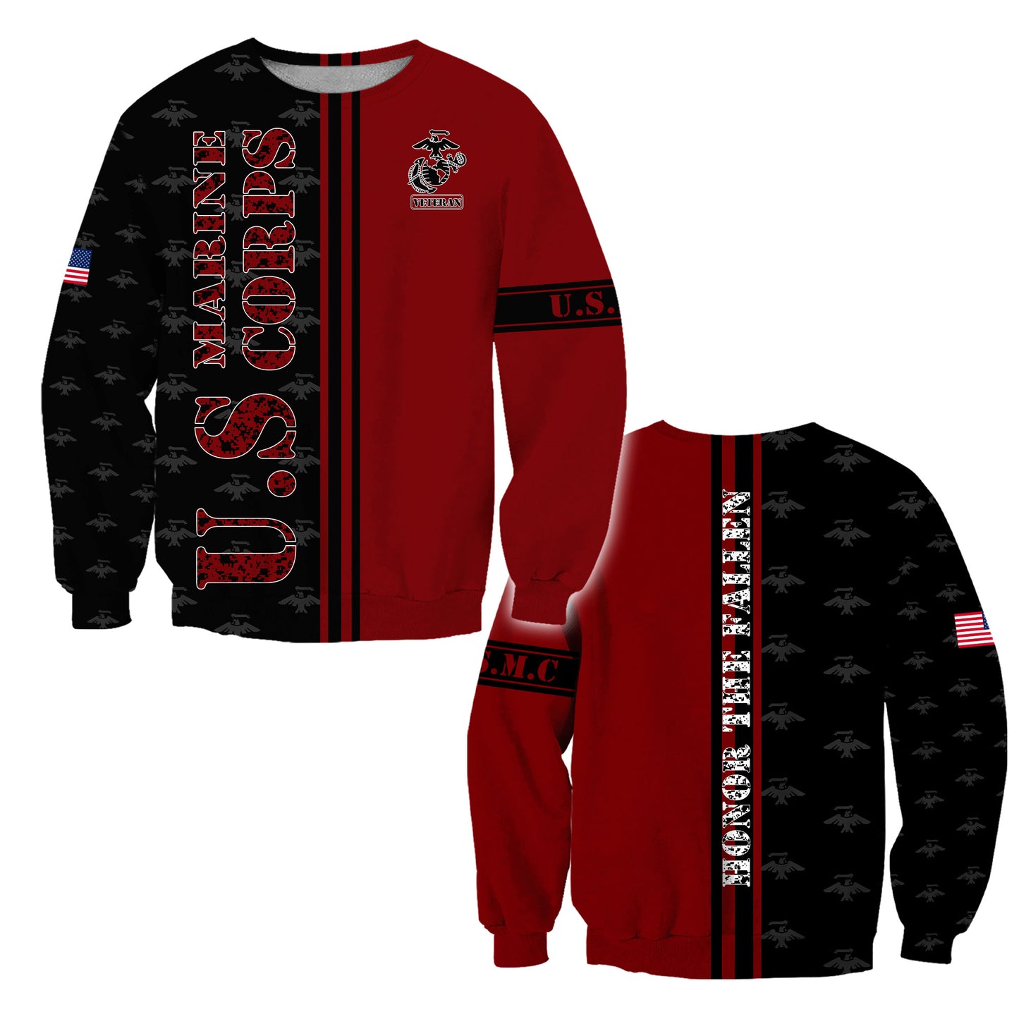 US Marine Corps 3D All Over Printed Unisex Shirts