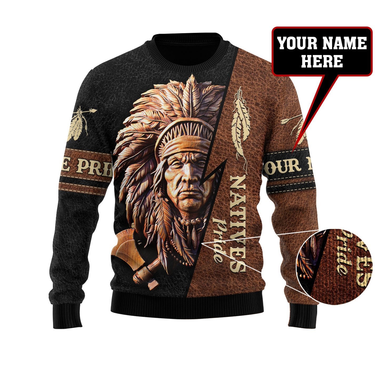 Customize Name Native American 3D All Over Printed Unisex Shirt