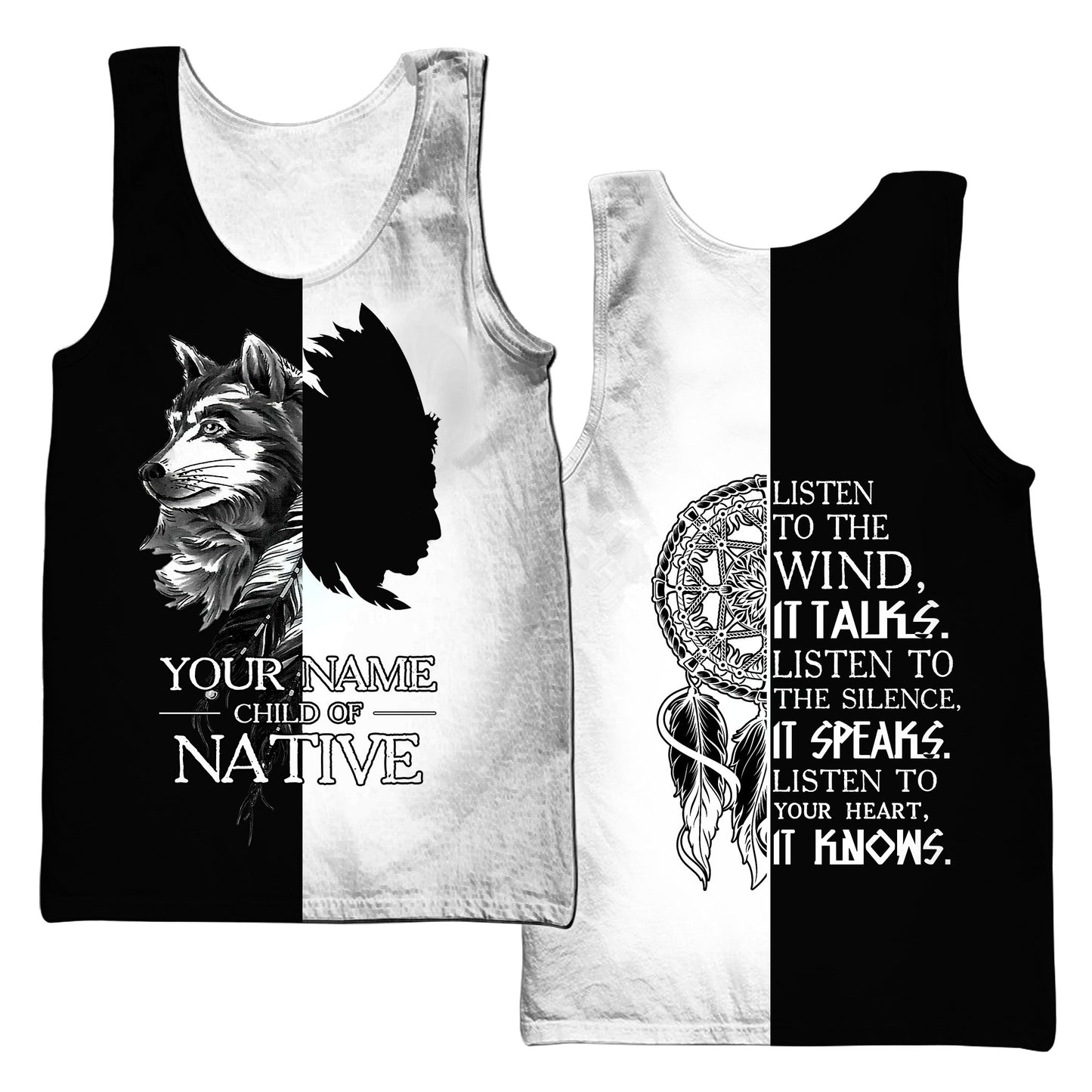 Customize Name Native America 3D All Over Printed Unisex Shirts