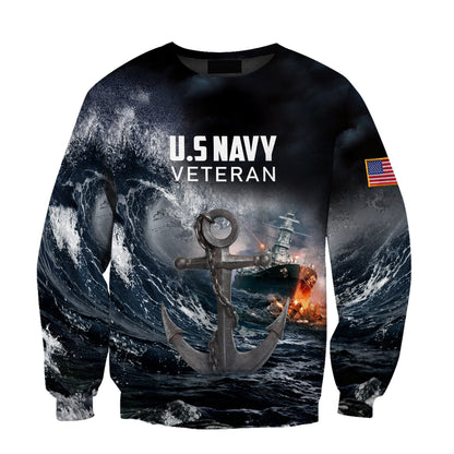 US Navy Veteran 3D All Over Printed Unisex Shirts