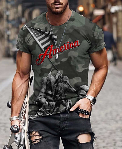 Customized Name American 3D All Over Printed Unisex Shirts