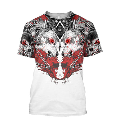 Wolf Tattoo 3D All Over Printed Unisex Shirt No 04