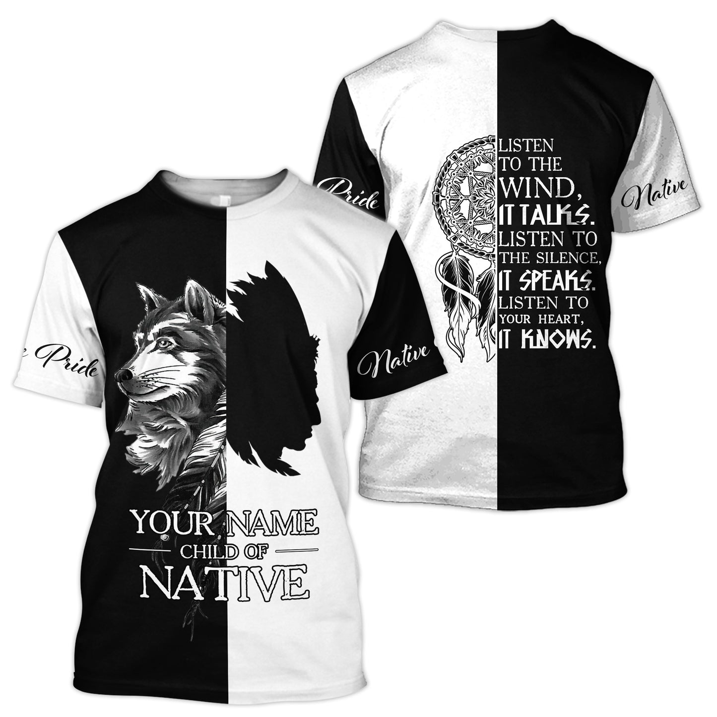 Customize Name Native America 3D All Over Printed Unisex Shirts