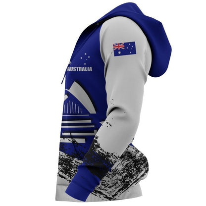 Australia Hoodie Opera House Line-Apparel-HD09-Zip Hoodie-S-Vibe Cosy™