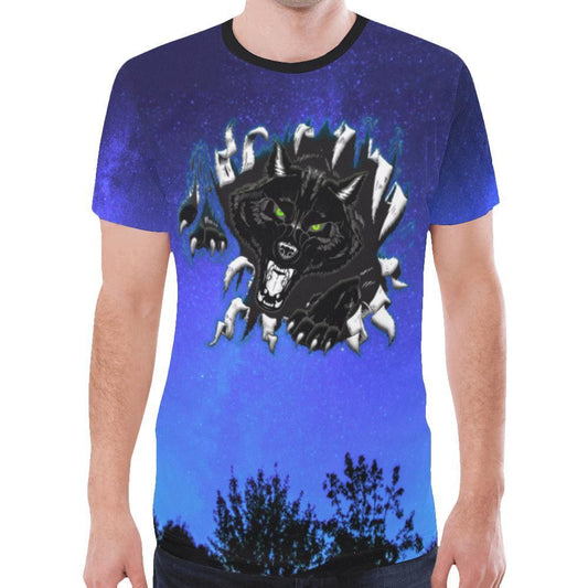 Viking T-shirt - Fenrir In The Sky A6-NEW ALL OVER PRINT T-SHIRTS-HP Arts-XS-Men-Blue-Vibe Cosy™